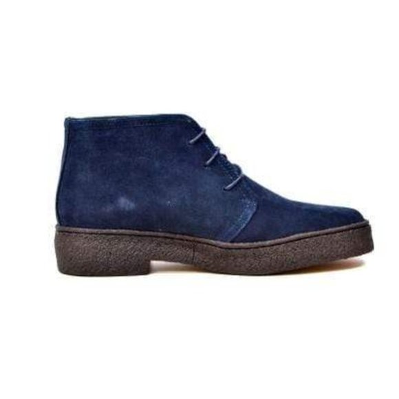 British Walkers Playboy Original High Top Men's Navy Suede Chukka Boot - Picture 2 of 8